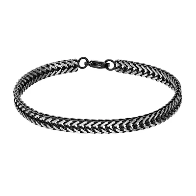 Mens Stainless Steel 8 1/2 Inch Solid Herringbone Chain Bracelet