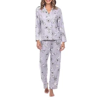 White Mark Womens Long Sleeve 2-pc. Pajama Set