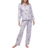 White Mark Womens Long Sleeve 2-pc. Pajama Set
