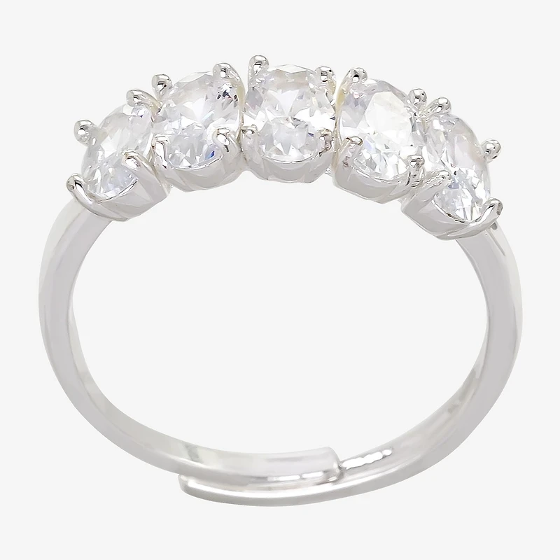 Sparkle Allure Birthstone Womens 2MM Red Cubic Zirconia Pure Silver Over Brass Band
