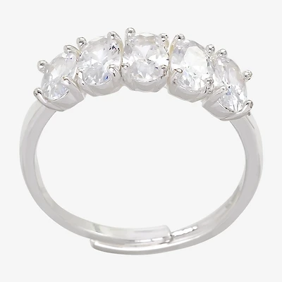Sparkle Allure Birthstone Womens 2MM Red Cubic Zirconia Pure Silver Over Brass Band
