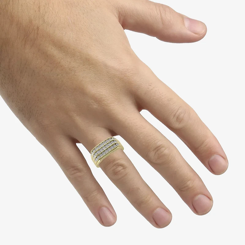 Mens 1/2 CT. T.W. Natural White Diamond 10K Gold Wedding Band