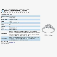 (H-I / I1) Womens 1 1/4 CT. T.W. Lab Grown White Diamond 10K Gold Round Side Stone 3-Stone Engagement Ring