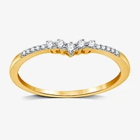 I Said Yes (H-I / I1) 1/10 CT. T.W. Lab Grown White Diamond Sterling Silver or 14K Gold Over Curved Chevron Wedding Band