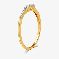 I Said Yes (H-I / I1) 1/10 CT. T.W. Lab Grown White Diamond Sterling Silver or 14K Gold Over Curved Chevron Wedding Band
