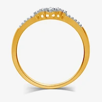 I Said Yes (H-I / I1) 1/10 CT. T.W. Lab Grown White Diamond Sterling Silver or 14K Gold Over Curved Chevron Wedding Band