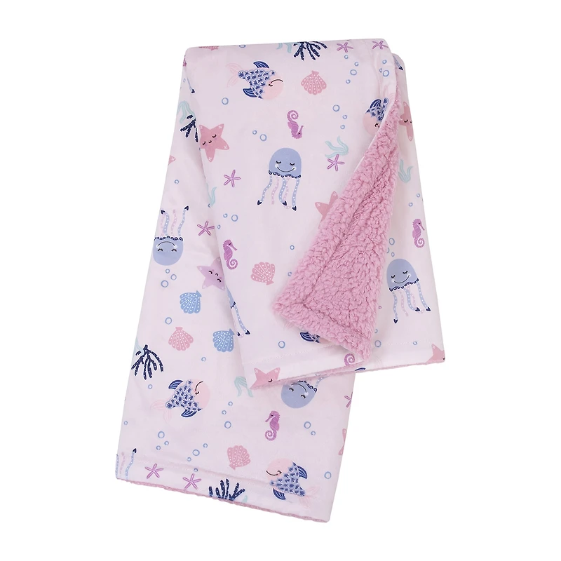 Nojo Pink Under The Sea Baby Blanket
