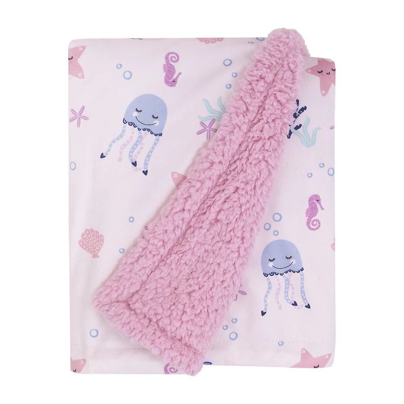 Nojo Pink Under The Sea Baby Blanket