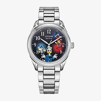 Citizen Donald Duck Mens Silver Tone Stainless Steel Bracelet Watch Aw1691-66w