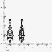 Mixit Black Chandelier Womens Black Hypoallergenic Drop Earrings