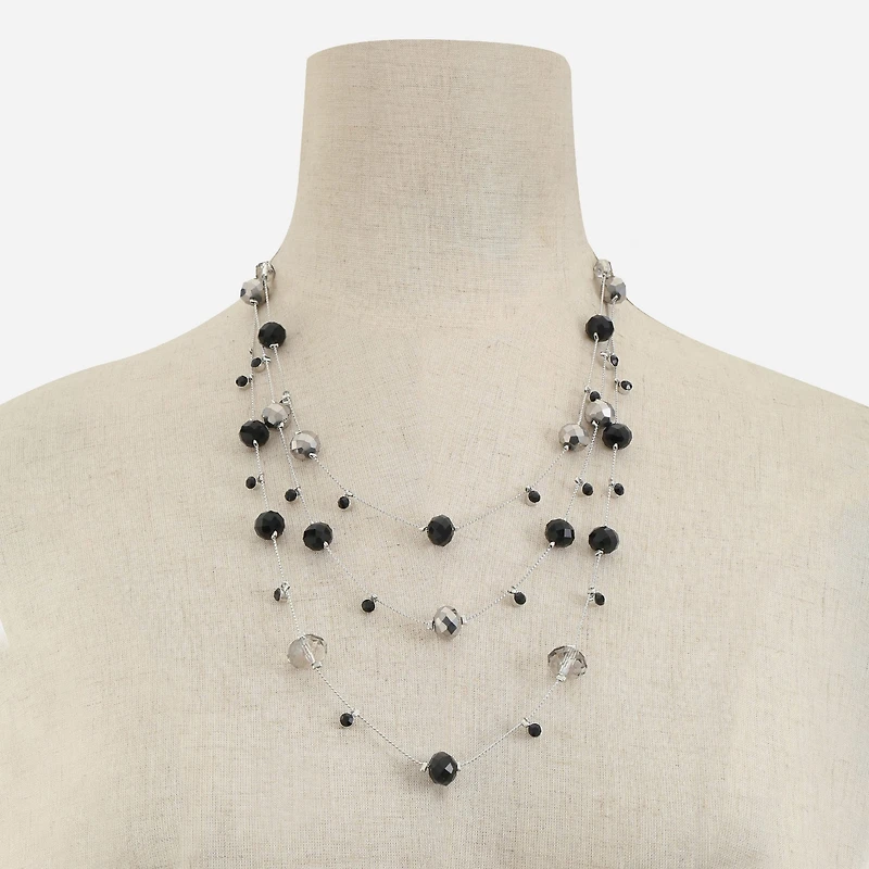 Mixit Womens Black 19 Inch Strand Necklace