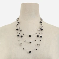 Mixit Womens Black 19 Inch Strand Necklace