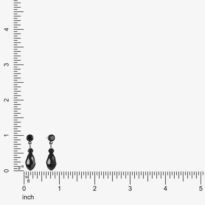 Mixit Womens Black Hypoallergenic Drop Earrings