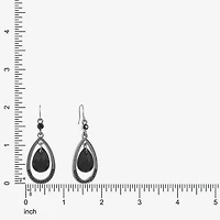 Mixit Black Womens Black Drop Earrings