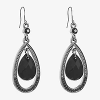 Mixit Black Womens Black Drop Earrings