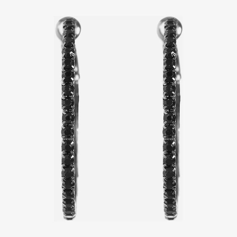 Mixit Womens Black 39.1mm Hypoallergenic Hoop Earrings