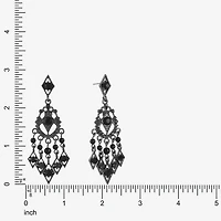 Mixit Black Womens Black Hypoallergenic Chandelier Earrings