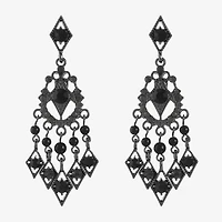 Mixit Black Womens Black Hypoallergenic Chandelier Earrings