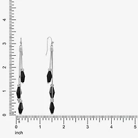 Mixit Womens Black Drop Earrings