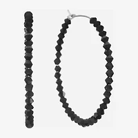 Mixit Womens Black 43mm Hypoallergenic Hoop Earrings