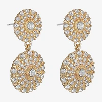 Monet® Gold-Tone Crystal Double Drop Earrings