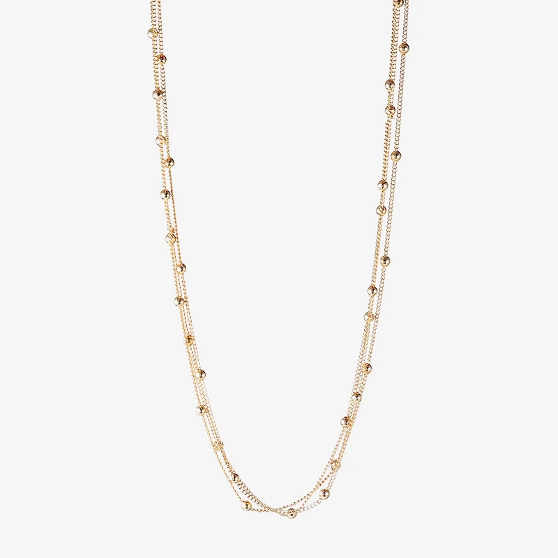 Liz Claiborne® Silver-Tone 3-Strand Ball Layered Necklace