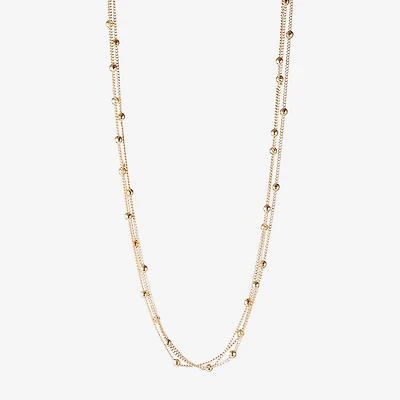Liz Claiborne® Silver-Tone 3-Strand Ball Layered Necklace