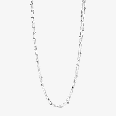 Liz Claiborne® Silver-Tone 3-Strand Ball Layered Necklace