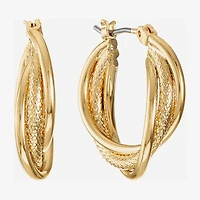 Liz Claiborne® Twisted Hoop Earrings