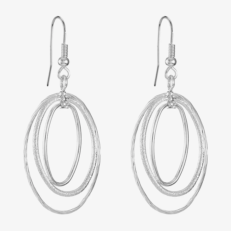 Liz Claiborne® Silver-Tone, Orbital Drop Earrings