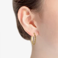 Monet® Gold-Tone Crystal Oval Hoop Earrings