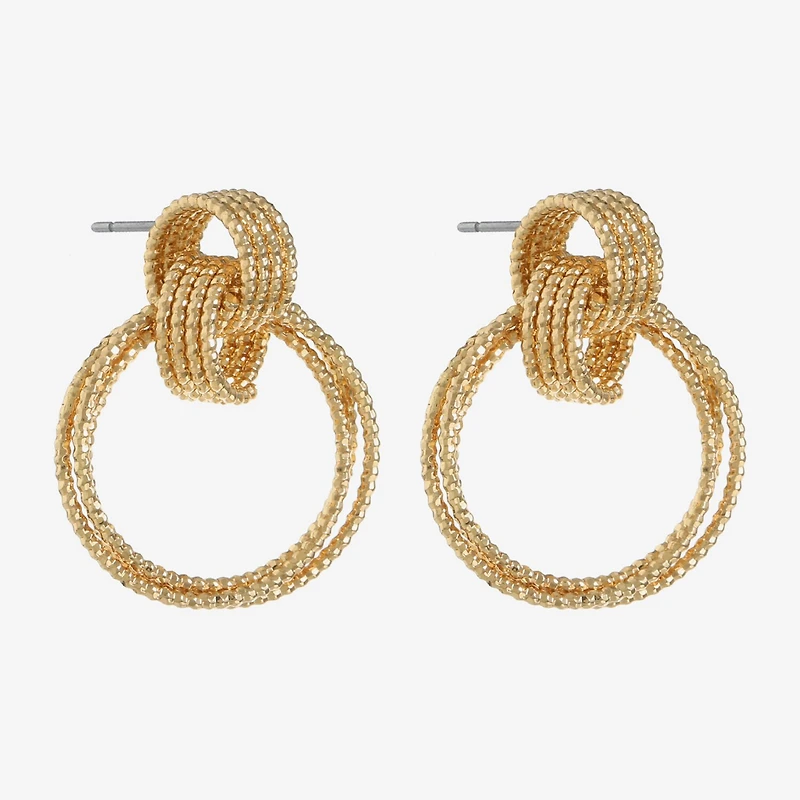 Monet Jewelry Gold Tone Double Womens Hypoallergenic Drop Earrings