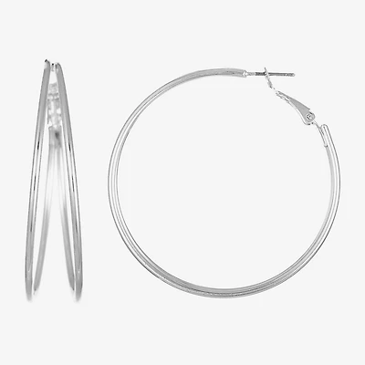 Liz Claiborne Large Wire Womens 48.3mm Hypoallergenic Hoop Earrings