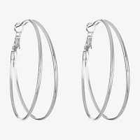 Liz Claiborne Large Wire Womens 48.3mm Hypoallergenic Hoop Earrings