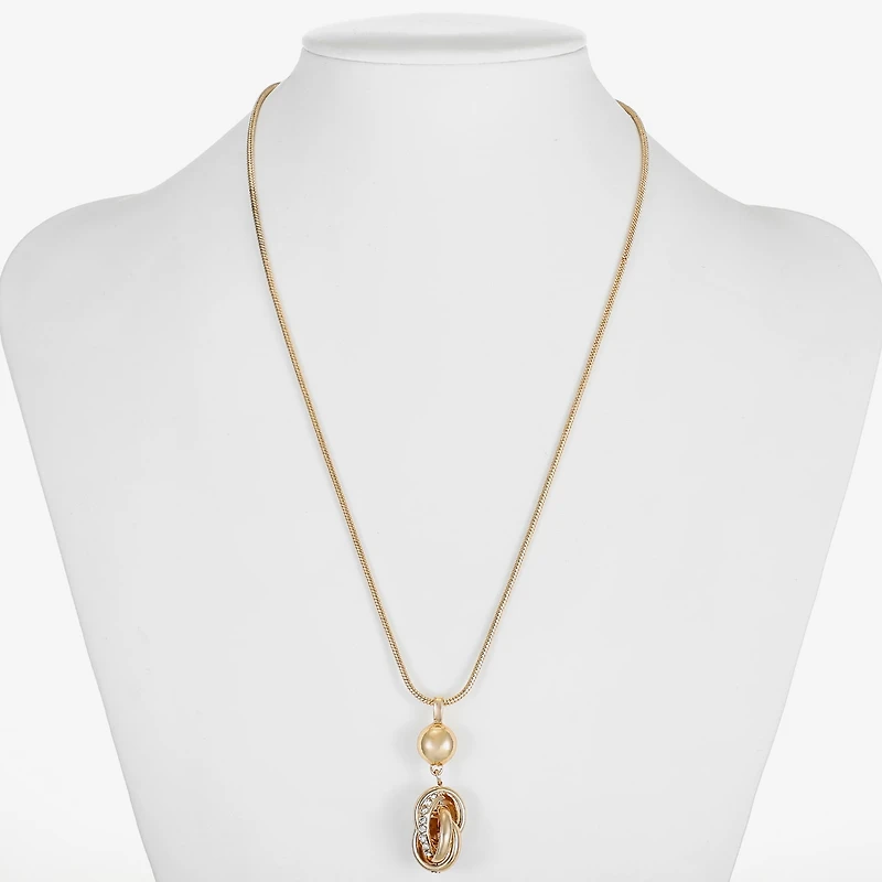 Monet Jewelry Silver Tone Womens 17 Inch Pendant Necklace