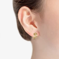 Monet Jewelry Gold Tone Huggie Womens Glass 13mm Hypoallergenic Hoop Earrings