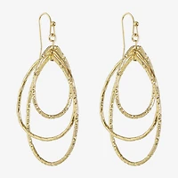 Monet Jewelry Gold Tone Textured Womens Drop Earrings