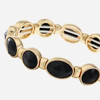 Monet Jewelry Gold Tone Womens Black Stretch Bracelet