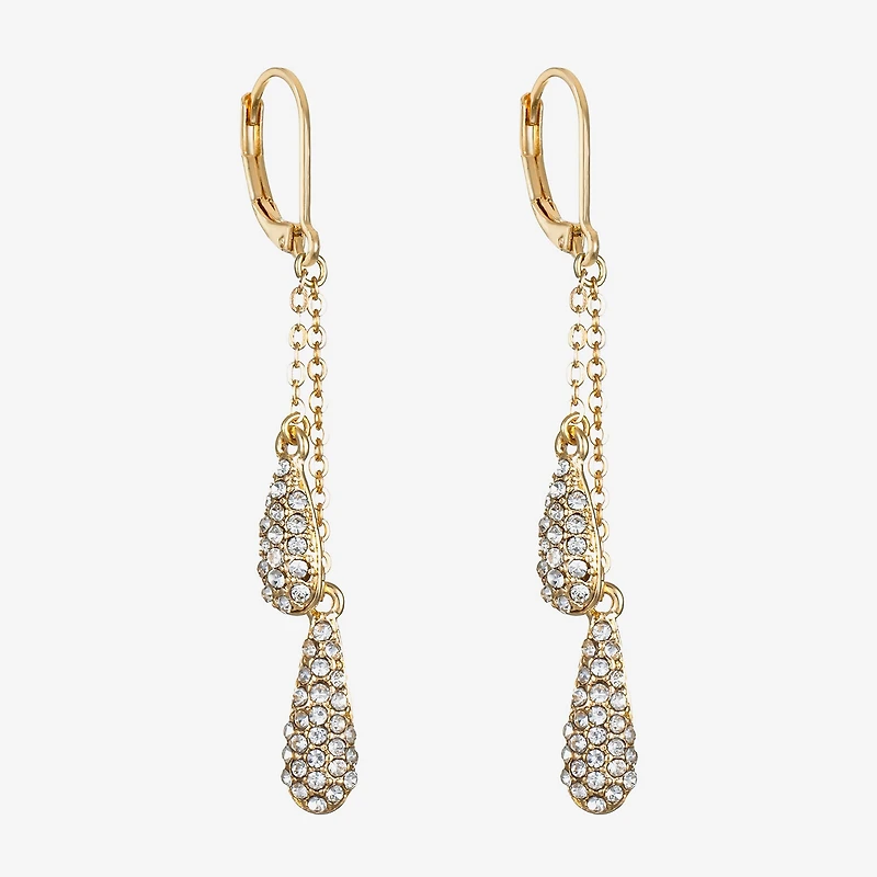Monet Jewelry Gold Tone Linear Womens Drop Earrings