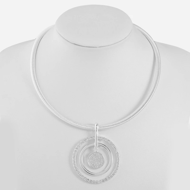 Liz Claiborne Silver Tone Womens 17 Inch Pendant Necklace