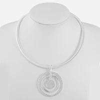 Liz Claiborne Silver Tone Womens 17 Inch Pendant Necklace