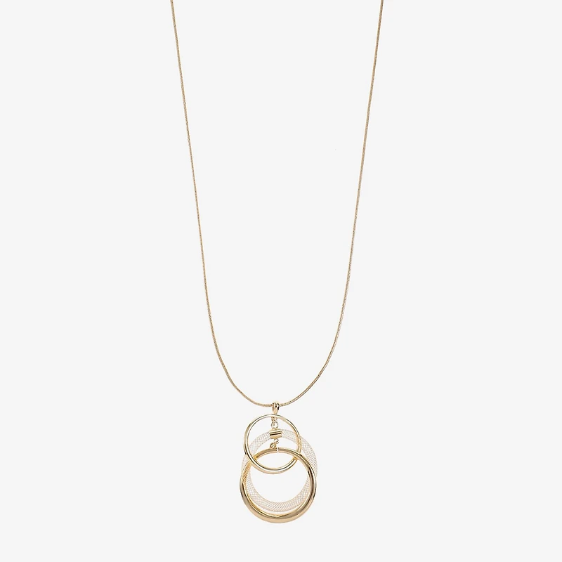 Liz Claiborne Womens Round 34 Inch Pendant Necklace
