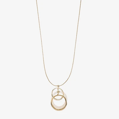 Liz Claiborne Womens Round 34 Inch Pendant Necklace