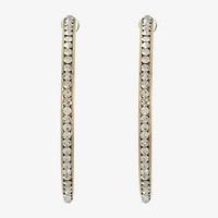 Monet Jewelry Gold Tone Crystal Womens 50mm Hypoallergenic Hoop Earrings