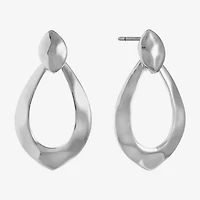 Liz Claiborne Silver Tone Womens Hypoallergenic Drop Earrings