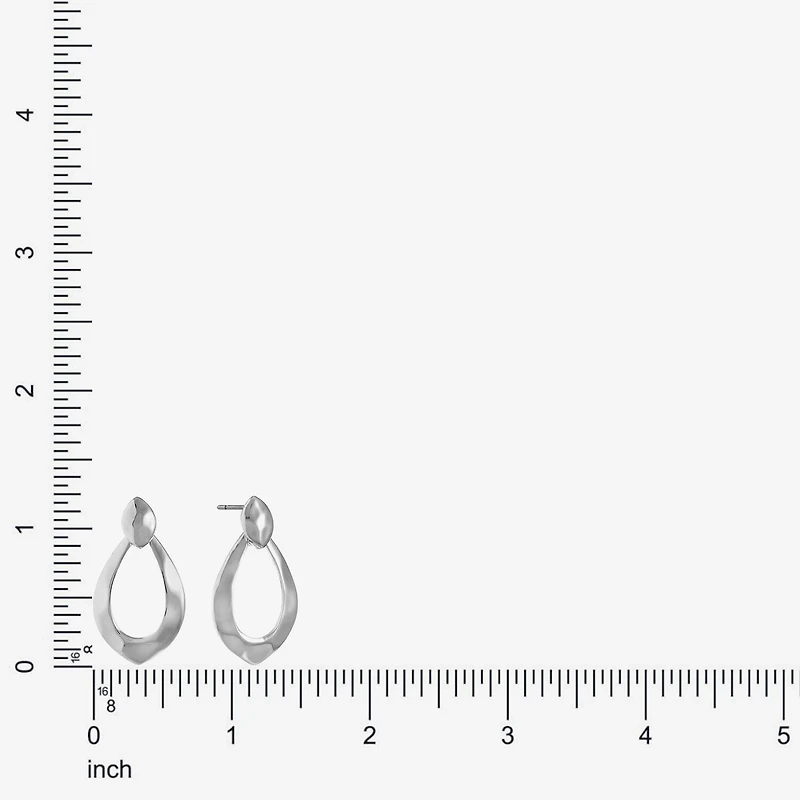 Liz Claiborne Silver Tone Womens Hypoallergenic Drop Earrings