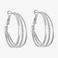 Liz Claiborne Medium Womens 38.2mm Hypoallergenic Hoop Earrings