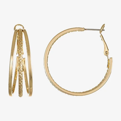 Liz Claiborne Medium Womens 38.2mm Hypoallergenic Hoop Earrings
