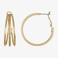 Liz Claiborne Medium Womens 38.2mm Hypoallergenic Hoop Earrings