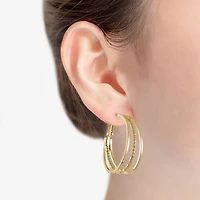 Liz Claiborne Medium Womens 38.2mm Hypoallergenic Hoop Earrings